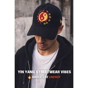 New Era Yin Yang Bruce Lee MLS Strapback Hat Black One Size Y2K Streetwear